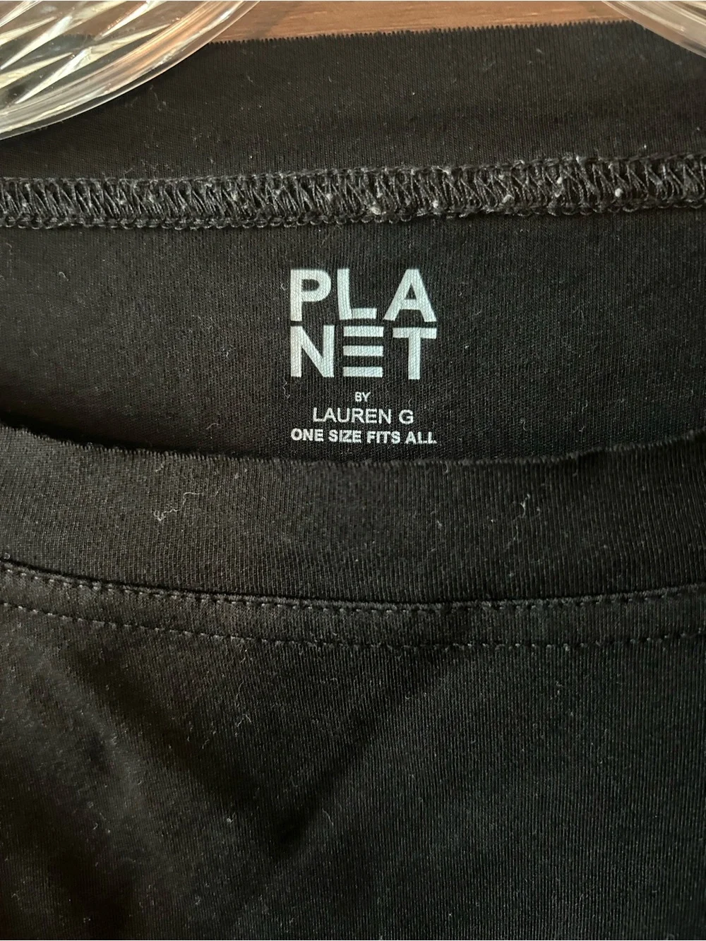 PLANET by Lauren G Black Long Sleeve Top, flowy o/s ,Pima cotton - Picture 3 of 8